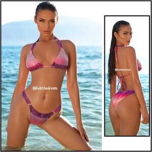 Dolcessa Sunset Crystallized Ombre Top SZ M $189